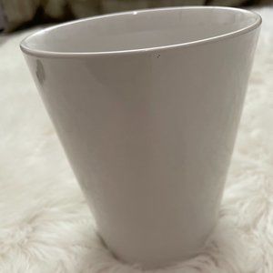 Tall 5" glossy white ceramic planter pot